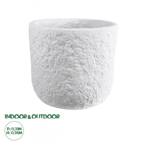 GloboStar® Artificial Garden MALVEN 20710 Επιδαπέδιο Πολυεστερικό Τσιμεντένιο Κασπώ Γλάστρα - Flower Pot Λευκό Φ31 x Υ28cm GloboStar® Artificial Garden MALVEN 20710 Επιδαπέδιο Πολυεστερικό Τσιμεντένιο Κασπώ Γλάστρα - Flower Pot Λευκό Φ31 x Υ28cm