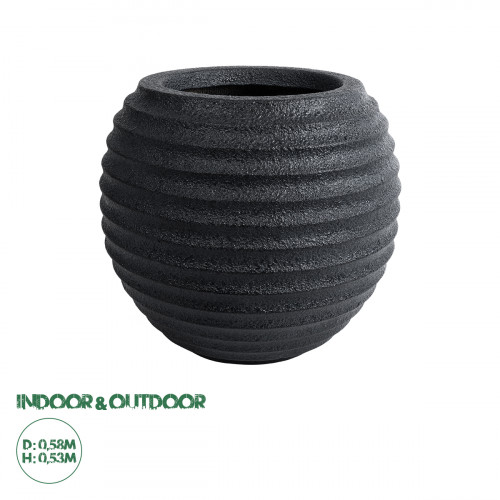 GloboStar® Artificial Garden ILAEIRA 20713 Επιδαπέδιο Πολυεστερικό Τσιμεντένιο Κασπώ Γλάστρα - Flower Pot Μαύρο Φ58 x Υ53cm GloboStar® Artificial Garden ILAEIRA 20713 Επιδαπέδιο Πολυεστερικό Τσιμεντένιο Κασπώ Γλάστρα - Flower Pot Μαύρο Φ58 x Υ53cm