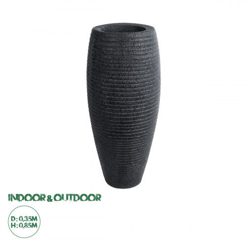 GloboStar® Artificial Garden NASHVILLE 20715 Επιδαπέδιο Πολυεστερικό Τσιμεντένιο Κασπώ Γλάστρα - Flower Pot Μαύρο Φ35 x Υ85cm GloboStar® Artificial Garden NASHVILLE 20715 Επιδαπέδιο Πολυεστερικό Τσιμεντένιο Κασπώ Γλάστρα - Flower Pot Μαύρο Φ35 x Υ85cm