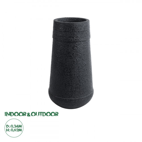 GloboStar® Artificial Garden JAKLIN 20723 Επιδαπέδιο Πολυεστερικό Τσιμεντένιο Κασπώ Γλάστρα - Flower Pot Μαύρο Φ34 x Υ62cm GloboStar® Artificial Garden JAKLIN 20723 Επιδαπέδιο Πολυεστερικό Τσιμεντένιο Κασπώ Γλάστρα - Flower Pot Μαύρο Φ34 x Υ62cm