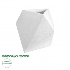 GloboStar® Artificial Garden ALBEROBELLO 20737 Επιδαπέδιο Πολυεστερικό Τσιμεντένιο Κασπώ Γλάστρα - Flower Pot Λευκό Μ50 x Π30 x Υ50cm