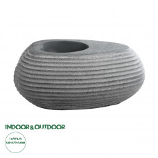 GloboStar® Artificial Garden FLORENCE 20750 Επιδαπέδιο Πολυεστερικό Τσιμεντένιο Κασπώ Γλάστρα - Flower Pot Γκρι Μ108 x Π72 x Υ40cm