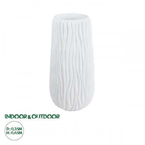 GloboStar® Artificial Garden ORIENTE 20768 Επιδαπέδιο Πολυεστερικό Τσιμεντένιο Κασπώ Γλάστρα - Flower Pot Λευκό Φ35 x Υ65cm GloboStar® Artificial Garden ORIENTE 20768 Επιδαπέδιο Πολυεστερικό Τσιμεντένιο Κασπώ Γλάστρα - Flower Pot Λευκό Φ35 x Υ65cm