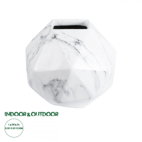 GloboStar® Artificial Garden BRIXTON 20784 Επιδαπέδιο Πολυεστερικό Τσιμεντένιο Κασπώ Γλάστρα - Flower Pot Λευκό Μ30 x Π30 x Υ30cm GloboStar® Artificial Garden BRIXTON 20784 Επιδαπέδιο Πολυεστερικό Τσιμεντένιο Κασπώ Γλάστρα - Flower Pot Λευκό Μ30 x Π30 x Υ30cm