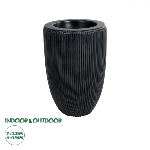 GloboStar® Artificial Garden CASTLE 20793 Διακοσμητικό Πολυεστερικό Τσιμεντένιο Κασπώ Γλάστρα - Flower Pot Μαύρο Φ35 x Υ54cm GloboStar® Artificial Garden CASTLE 20793 Διακοσμητικό Πολυεστερικό Τσιμεντένιο Κασπώ Γλάστρα - Flower Pot Μαύρο Φ35 x Υ54cm