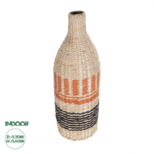 GloboStar® Artificial Garden AMMAN 21244 Διακοσμητικό Πλεκτό Καλάθι - Κασπώ Γλάστρα - Flower Pot Μπεζ με Μαύρο & Πορτοκαλί Φ20cm x Υ60cm GloboStar® Artificial Garden AMMAN 21244 Διακοσμητικό Πλεκτό Καλάθι - Κασπώ Γλάστρα - Flower Pot Μπεζ με Μαύρο & Πορτοκαλί Φ20cm x Υ60cm