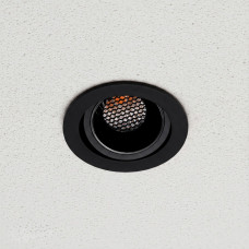 kelvo® LEO KLV-101-0311 Χωνευτό Κινούμενο Φωτιστικό Downlight Σποτ με Honeycomb Anti-Glare Reflector LED 10W 1250lm 38° AC 220-240V IP20 Θερμό Λευκό 2700K - Bridgelux COB Chip & TÜV SÜD Driver - Μαύρο