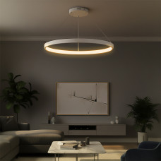 kelvo® NEMESIS KLV-101-0215 Κρεμαστό Φωτιστικό Οροφής LED 75W 7500lm 180° AC 220-240V IP20 Ρυθμιζόμενο Λευκό CCT με Χειριστήριο από 2700K έως 6000K Dimmable - Lumileds SMD Chip - Λευκό Ματ - Μ100 x Π1