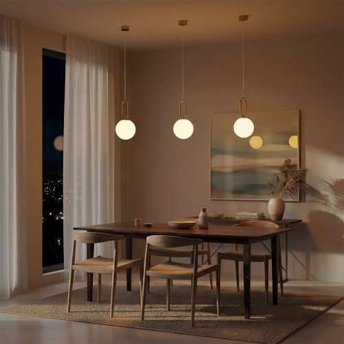 kelvo® BELLISSIMO KLV-101-0376 Κρεμαστό Φωτιστικό Οροφής για Λάμπα με Ντουί E27 AC 220-240V IP20 - Χρυσό Βούρτσας Πλατίνα & Λευκό - Μ20 x Π20 x Υ42cm