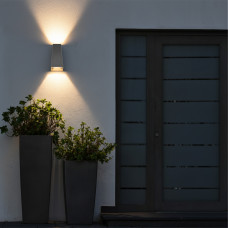 kelvo® FLUX KLV-101-0120 Φωτιστικό Τοίχου / Απλίκα LED 6W 750lm 30° AC 220-240V Αδιάβροχο IP65 Θερμό Λευκό 2700K - Bridgelux COB Chip & TÜV SÜD Driver - Γκρι Ανθρακί Ματ - Μ5 x Π8.5 x Υ17cm - 5 Χρόνια