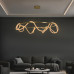 kelvo® GLOW KLV-101-0165 Κρεμαστό Φωτιστικό Οροφής LED 100W 10000lm 360° AC 220-240V IP20 Ρυθμιζόμενο Λευκό CCT με Χειριστήριο από 2700K έως 6000K Dimmable - Lumileds SMD Chip - Χρυσό Πλατίνα - Μ150 x