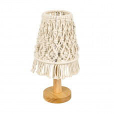 GLOBOSTAR® RWANDA 36210 Boho Επιτραπέζιο Φωτιστικό Πορτατίφ με Ντουί 1 x E27 AC 220-240V IP20 - Μπεζ & Καφέ - Μ15 x Π15 x Υ30cm