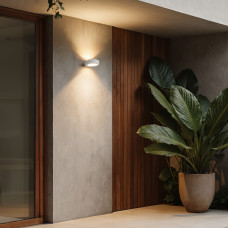 kelvo® AURA KLV-101-0115 Φωτιστικό Τοίχου / Απλίκα LED 7W 875lm 45° AC 220-240V Αδιάβροχο IP65 Θερμό Λευκό 2700K - Bridgelux COB Chip & TÜV SÜD Driver - Λευκό Ματ - Μ15 x Π13 x Υ4.5cm - 5 Χρόνια Εγγύη