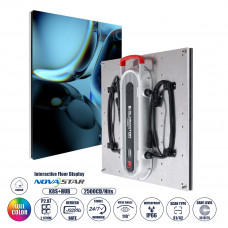 GLOBOSTAR® FLOORWALL 41010 Διαδραστική Οθόνη Πατώματος Video Wall P2.97 Καμπίνα 50x50cm LED 200W 3840Hz 28224 Dots ≥4500cd/㎡ Nits AC 220-240V Εξωτερικού Χώρου IP65 Full Color S1/42 14Bits - Κάρτα Colo