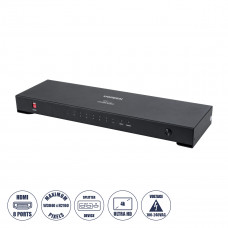 GLOBOSTAR® UGREEN-1x8 41020 Ugreen 1x8 All in One 4K HDMI Signal Splitter για LED Video Controllers - Input Signal W3840 x H2160@60Hz - Είσοδος 1 HDMI σε Έξοδο 8 HDMI - AC 220-240V IP20 - Μ30 x Π9 x Υ