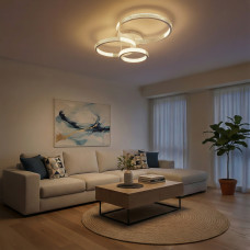 kelvo® DIAMOND KLV-101-0227 Φωτιστικό Οροφής LED 100W 10000lm 360° AC 220-240V IP20 Ρυθμιζόμενο Λευκό CCT με Χειριστήριο από 2700K έως 6000K Dimmable - Lumileds SMD Chip - Λευκό Ματ - Μ80 x Π50 x Υ20c