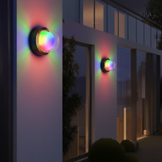 kelvo® NEXA KLV-101-0250 Φωτιστικό Τοίχου / Απλίκα LED 6W 360lm 180° AC 220-240V Αδιάβροχο IP65 Πολύχρωμο RGB+WW Dimmable SPI/TTL Protocol IC UCS512 - Sanan SMD Chip & TÜV SÜD Driver - Μαύρο Ματ - Μ11