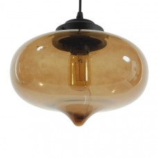 GLOBOSTAR® QUINN 01029 Vintage Κρεμαστό Φωτιστικό Οροφής με Ντουί 1 x E27 AC 220-240V IP20 - Μελί & Μαύρο - Μ26 x Π26 x Υ20cm