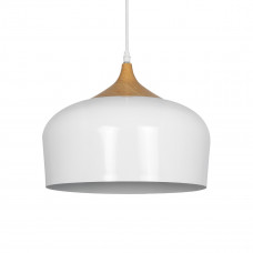 GLOBOSTAR® VILI 01260 Μοντέρνο Κρεμαστό Φωτιστικό Οροφής με Ντουί 1 x E27 AC 220-240V IP20 - Λευκό & Μπεζ - Μ35 x Π35 x Υ27cm