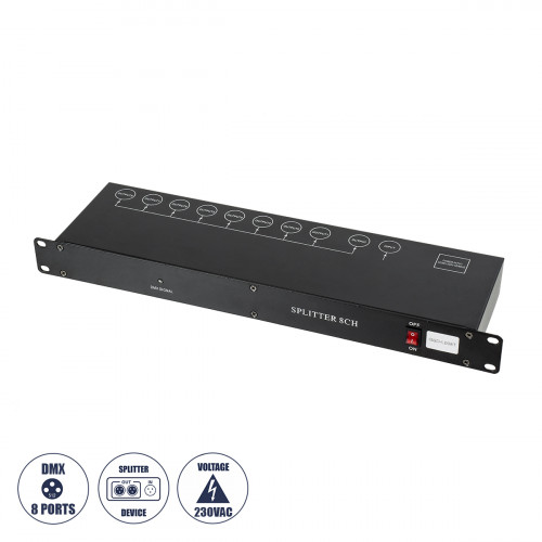 GloboStar® SPLITTER 51178 Διακλαδωτής & Ενισχυτής Σήματος DMX 8 Καναλιών - Rack Mount - AC 220-240V IP20 - Μ48 x Π17 x Υ4.5cm - 2 Χρόνια Εγγύηση GloboStar® SPLITTER 51178 Διακλαδωτής & Ενισχυτής Σήματος DMX 8 Καναλιών - Rack Mount - AC 220-240V IP20 - Μ48 x Π17 x Υ4.5cm - 2 Χρόνια Εγγύηση