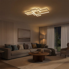 kelvo® QUADRA KLV-101-0294 Φωτιστικό Οροφής LED 100W 10000lm 120° AC 220-240V IP20 Ρυθμιζόμενο Λευκό CCT με Χειριστήριο από 2700K έως 6000K Dimmable - Lumileds SMD Chip - Λευκό Ματ - Μ85 x Π45 x Υ9cm 
