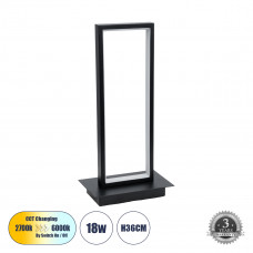 GLOBOSTAR® CORNELIE 60460 Μοντέρνο Επιτραπέζιο Φωτιστικό LED CCT 18W 1980lm 200° AC 220-240V IP20 Ρυθμιζόμενο Λευκό CCT με On/Off 2700K/4500K/6000K - Lumileds SMD Chip - Mαύρο - Μ18 x Π10 x Υ36cm - 3 