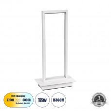 GLOBOSTAR® CORNELIE 60461 Μοντέρνο Επιτραπέζιο Φωτιστικό LED CCT 18W 1980lm 200° AC 220-240V IP20 Ρυθμιζόμενο Λευκό CCT με On/Off 2700K/4500K/6000K - Lumileds SMD Chip - Λευκό - Μ18 x Π10 x Υ36cm - 3 