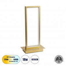 GLOBOSTAR® CORNELIE 60462 Μοντέρνο Επιτραπέζιο Φωτιστικό LED CCT 18W 1980lm 200° AC 220-240V IP20 Ρυθμιζόμενο Λευκό CCT με On/Off 2700K/4500K/6000K - Lumileds SMD Chip - Χρυσό - Μ18 x Π10 x Υ36cm - 3 