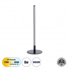 GLOBOSTAR® DALUMA 60467 Μοντέρνο Επιτραπέζιο Φωτιστικό LED 8W 880lm 200° AC 220-240V IP20 Ρυθμιζόμενο Λευκό CCT με On/Off 2700K/4500K/6000K - Lumileds SMD Chip - Μαύρο - Μ15 x Π15 x Υ46cm - 3 Χρόνια Ε