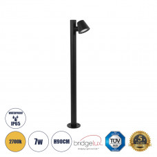 GloboStar® GARDENIA 60508 Φωτιστικό Κήπου - Κολωνάκι Αρχιτεκτονικού Φωτισμού Εξωτερικού Χώρου LED 7W 700lm 60° AC220-240V Αδιάβροχο IP65 - Σώμα Αλουμινίου & Tempered Glass - Μ12 x Π18 x Υ90cm - Θερμό 