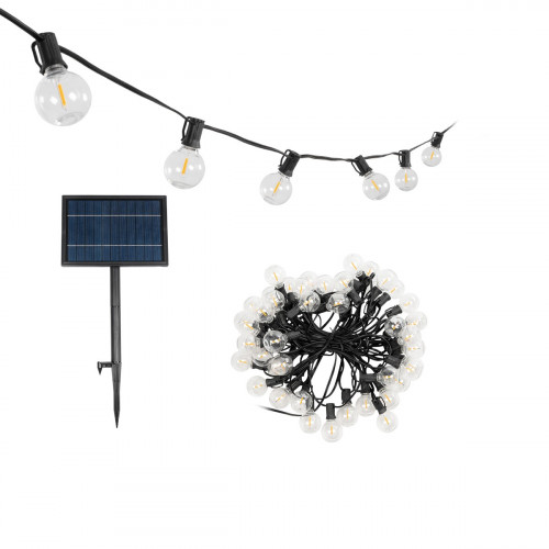 GLOBOSTAR® TWILIGHT 79669 Μοντέρνο Φωτιστικό Κήπου Γιρλάντα 14.5m με 50 Λάμπες LED 30W 2700lm 360° DC 3.6V με Φωτοβολταϊκό Panel 5.5V 5W & Επαναφορτιζόμενη Μπαταρία Li-ion 3.7V 3x18650 6600mAh Αδιάβρο GLOBOSTAR® TWILIGHT 79669 Μοντέρνο Φωτιστικό Κήπου Γιρλάντα 14.5m με 50 Λάμπες LED 30W 2700lm 360° DC 3.6V με Φωτοβολταϊκό Panel 5.5V 5W & Επαναφορτιζόμενη Μπαταρία Li-ion 3.7V 3x18650 6600mAh Αδιάβρο