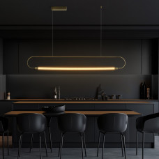 kelvo® GLOW KLV-101-0177 Κρεμαστό Φωτιστικό Οροφής LED 15W 1500lm 360° AC 220-240V IP20 Ρυθμιζόμενο Λευκό CCT με Χειριστήριο από 2700K έως 6000K Dimmable - Lumileds SMD Chip - Χρυσό Πλατίνα - Μ120 x Π