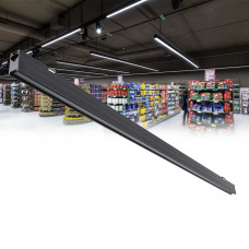 GLOBOSTAR® MARKET 61020 Μοντέρνο Γραμμικό Επεκτεινόμενο Φωτιστικό Οροφής LED 18W 2230lm 60° AC 220-240V IP20 Ψυχρό Λευκό 6000K - Lumileds SMD Chip - Μαύρο Ματ - Μ120 x Π2 x Υ4cm - 3 Χρόνια Εγγύηση