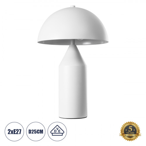 GLOBOSTAR® URANUS-S 61450 Μοντέρνο Επιτραπέζιο Φωτιστικό Πορτατίφ με Ντουί 2 x E27 AC 220-240V IP20 - Λευκό - Μ25 x Π25 x Υ39cm GLOBOSTAR® URANUS-S 61450 Μοντέρνο Επιτραπέζιο Φωτιστικό Πορτατίφ με Ντουί 2 x E27 AC 220-240V IP20 - Λευκό - Μ25 x Π25 x Υ39cm