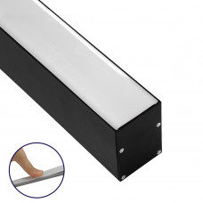 GLOBOSTAR® ALP-LINEAR VERTEX 70828-3M Επιφανειακό Προφίλ Αλουμινίου με Λευκό Γαλακτερό Πατητό Κάλυμμα για Ταινίες LED IP20 - Μαύρο & Λευκό - Μ300 x Π5 x Υ7cm 
