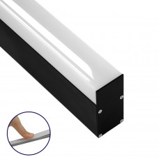 GloboStar® SURFACEPENDANT-PROFILE 70832-3M Προφίλ Αλουμινίου - Βάση & Ψύκτρα Ταινίας LED με Λευκό Γαλακτερό Κάλυμμα - Επιφανειακή & Κρεμαστή Χρήση - Πατητό Κάλυμμα - Μαύρο - 3 Μέτρα - Μ300 x Π3.5 x Υ7