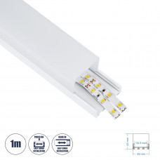 GloboStar® SURFACEPENDANT-PROFILE 70865-1M Προφίλ Αλουμινίου - Βάση & Ψύκτρα Ταινίας LED με Λευκό Γαλακτερό Κάλυμμα - Επιφανειακή & Κρεμαστή Χρήση - Πατητό Κάλυμμα - Λευκό - 1 Μέτρο - Μ100 x Π4.5 x Υ4