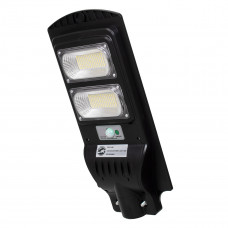 GloboStar® 71551 Αυτόνομο Ηλιακό Φωτιστικό Δρόμου Street Light LED SMD 100W 8000lm με Ενσωματωμένη Μπαταρία Li-ion 5500mAh - Φωτοβολταϊκό Πάνελ με Αισθητήρα Ημέρας-Νύχτας PIR Αισθητήρα Κίνησης Αδιάβρο