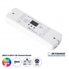GloboStar® 73140 DL-L SKYDANCE AC DMX512 to 0/1-10V Converter / Decoder 4 Καναλιών - 2 Inputs DC 12-24V ή AC 100-240V - IP20  Μ17 x Π5 x Υ2.5cm - 5 Χρόνια Εγγύηση