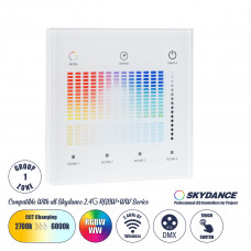GLOBOSTAR® SKYDANCE-T15-S 73153 RF 2.4Ghz DMX  Ασύρματο Χειριστήριο 1 Group για όλα τα SKYDANCE DMX512 Controller AC 100-240V Max 0.1A IP20 - Μ8.5 x Π8.5 x Υ3.5cm - 5 Χρόνια Εγγύηση