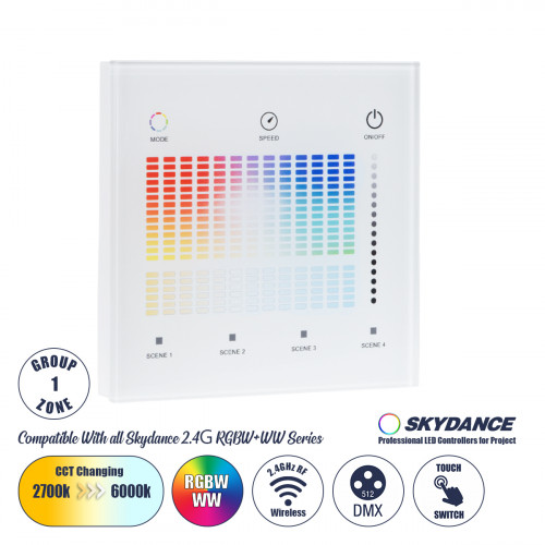 GLOBOSTAR® SKYDANCE-T15-S 73153 RF 2.4Ghz DMX Ασύρματο Χειριστήριο 1 Group για όλα τα SKYDANCE DMX512 Controller AC 100-240V Max 0.1A IP20 - Μ8.5 x Π8.5 x Υ3.5cm - 5 Χρόνια Εγγύηση GLOBOSTAR® SKYDANCE-T15-S 73153 RF 2.4Ghz DMX Ασύρματο Χειριστήριο 1 Group για όλα τα SKYDANCE DMX512 Controller AC 100-240V Max 0.1A IP20 - Μ8.5 x Π8.5 x Υ3.5cm - 5 Χρόνια Εγγύηση