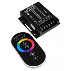 GLOBOSTAR® RGBCONTROLLER 73410 Dimmer / Controller με RF Ασύρματο Χειριστήριο με 3 x 8A 192W Κανάλια DC 12-24V 24A 576W Max IP20 - RF2.4Ghz SYNC - Μ9 x Π9 x Υ2.5cm - 2 Χρόνια Εγγύηση