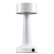 GloboStar® BELLA 76502 Επαναφορτιζόμενο Επιτραπέζιο Φωτιστικό Πορτατίφ LED 1.5W 105lm 120° DC 5V IP44 Θερμό Λευκό 2700K Dimmable Λευκό Αλουμίνιο - Μ9 x Π9 x Υ21cm - 2 Xρόνια Εγγύηση