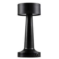GloboStar® BELLA 76503 Επαναφορτιζόμενο Επιτραπέζιο Φωτιστικό Πορτατίφ LED 1.5W 105lm 120° DC 5V IP44 Θερμό Λευκό 2700K Dimmable Μαύρο Αλουμίνιο - Μ9 x Π9 x Υ21cm - 2 Xρόνια Εγγύηση