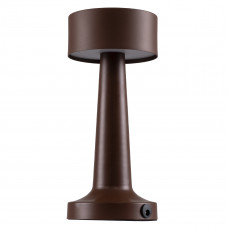 GloboStar® BELLA 76507 Επαναφορτιζόμενο Επιτραπέζιο Φωτιστικό Πορτατίφ LED 1.5W 105lm 120° DC 5V IP44 Θερμό Λευκό 2700K Dimmable Καφέ Αλουμίνιο - Μ9 x Π9 x Υ21cm - 2 Xρόνια Εγγύηση