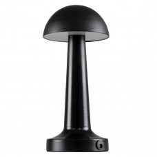 GloboStar® COCO 76509 Επαναφορτιζόμενο Επιτραπέζιο Φωτιστικό Πορτατίφ LED 1.5W 105lm 120° DC 5V IP44 Θερμό Λευκό 2700K Dimmable Μαύρο Αλουμίνιο - Μ10 x Π10 x Υ22cm - 2 Xρόνια Εγγύηση