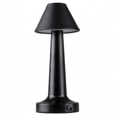 GloboStar® MOLLY 76515 Επαναφορτιζόμενο Επιτραπέζιο Φωτιστικό Πορτατίφ LED 1.5W 105lm 120° DC 5V IP44 Θερμό Λευκό 2700K Dimmable Μαύρο Αλουμίνιο - Μ10 x Π10 x Υ23cm - 2 Xρόνια Εγγύηση