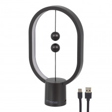 GloboStar® 76544 Επιτραπέζιο Φωτιστικό Πορτατίφ LED 15W 1500lm 360° DC 5V IP20 Θερμό Λευκό 2700K Μαύρο & Λευκό Πλαστικό - Μ14 x Π5.5 x Υ24.8cm - 2 Xρόνια Εγγύηση