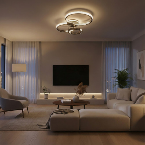 kelvo® DIAMOND KLV-101-0226 Φωτιστικό Οροφής LED 100W 10000lm 360° AC 220-240V IP20 Ρυθμιζόμενο Λευκό CCT με Χειριστήριο από 2700K έως 6000K Dimmable - Lumileds SMD Chip - Μαύρο Ματ - Μ80 x Π50 x Υ20c