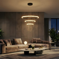 kelvo® DIAMOND KLV-101-0237 Κρεμαστό Φωτιστικό Οροφής LED 100W 10000lm 180° AC 220-240V IP20 Ρυθμιζόμενο Λευκό CCT με Χειριστήριο από 2700K έως 6000K Dimmable - Lumileds SMD Chip - Μαύρο Ματ - Μ60 x Π